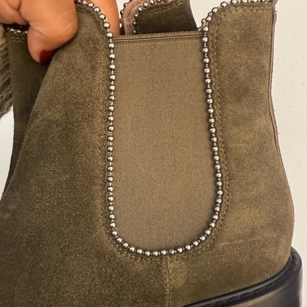 Coach Leather Boots with Silver Studs Size 7 - Picture 2 of 5